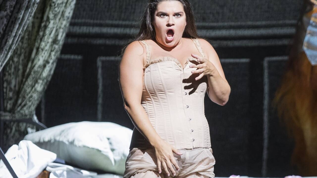 Kathryn Lewek (Eurydice) während einer Fotoprobe von 'Orphée aux enfers' am Mittwoch, 7. August 2019.  