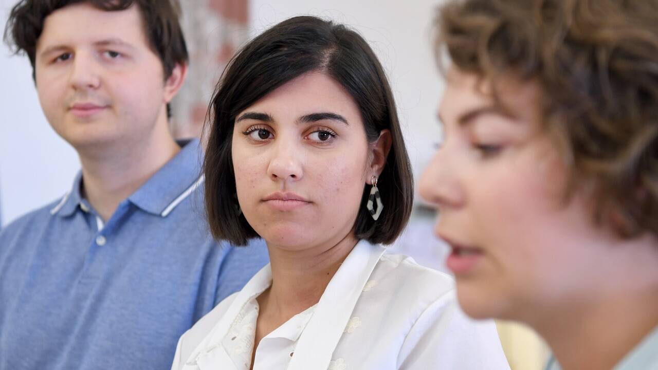 Das neue ÖH-Vorsitzteam: Desmond Grossmann (Fachschaftslisten), Adrijana Novakovic (GRAS) und Dorothea Jandl (VSStÖ). 