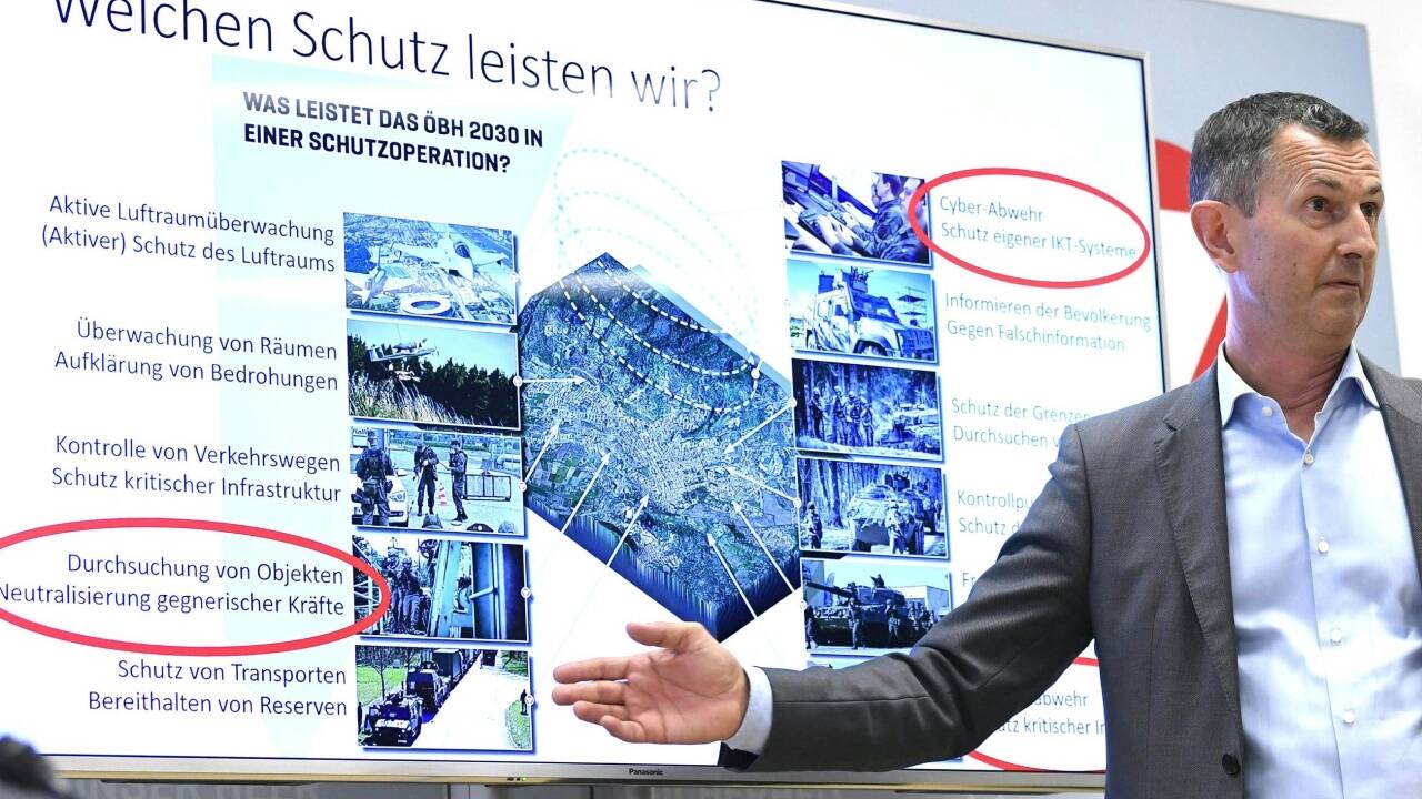 Starlinger präsentiert den Bericht. 