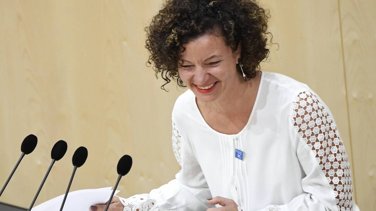 Abschied: Die fraktionsfreie Abgeordnete Martha Bissmann hält ihre letzte Nationalratsrede. 