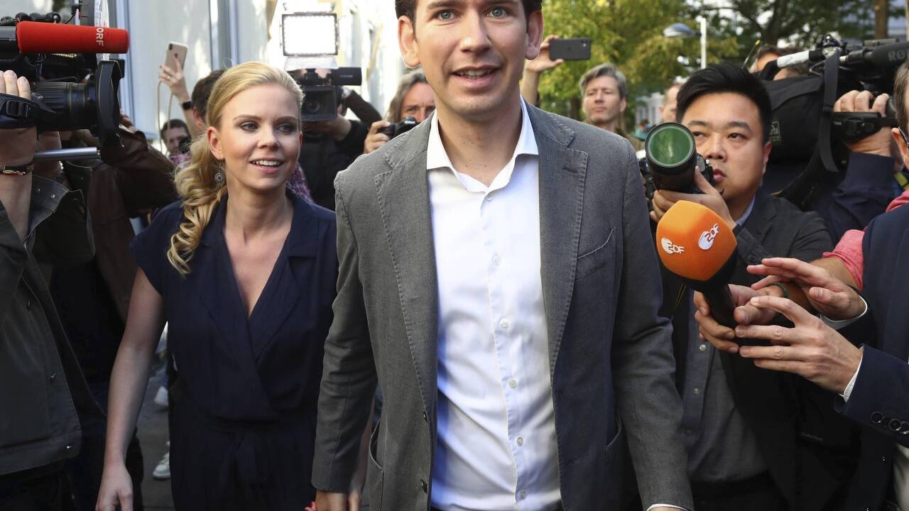 ÖVP-Spitzenkandidat Sebastian Kurz und Freundin Susanne Thier gaben ihre Stimmen in Wien ab.  