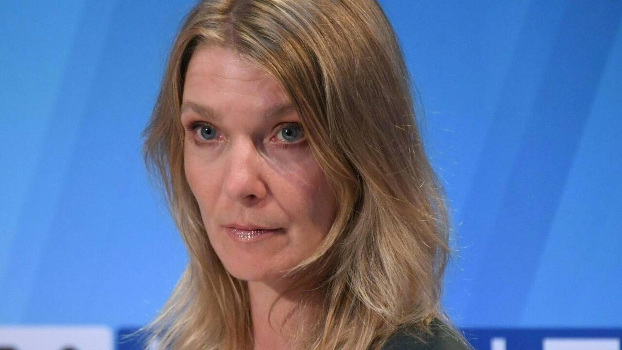 Jetzt-Parteichefin Maria Stern nach der ersten Hochrechnung im Rahmen der Nationalratswahl. 