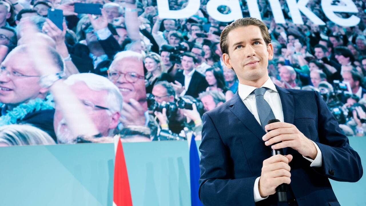 Sebastian Kurz freut sich über seinen Wahlsieg.  