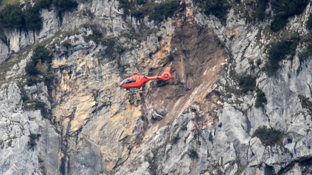 Tonnen von Gestein fielen Dienstagnachmittag an der Südseite des Hochstaufens hinab. 