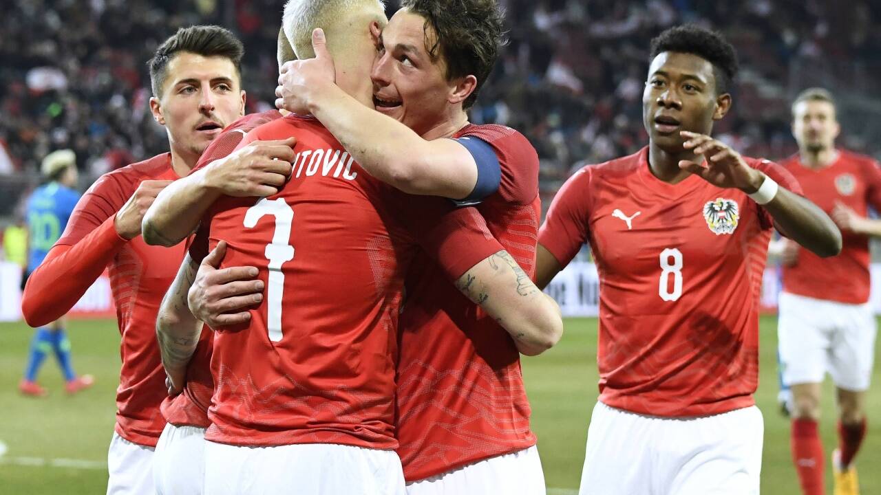 Österreich gewann die jüngsten beiden Duelle mit Slowenien – hier ein Bild vom bislang letzten Sieg im März.  