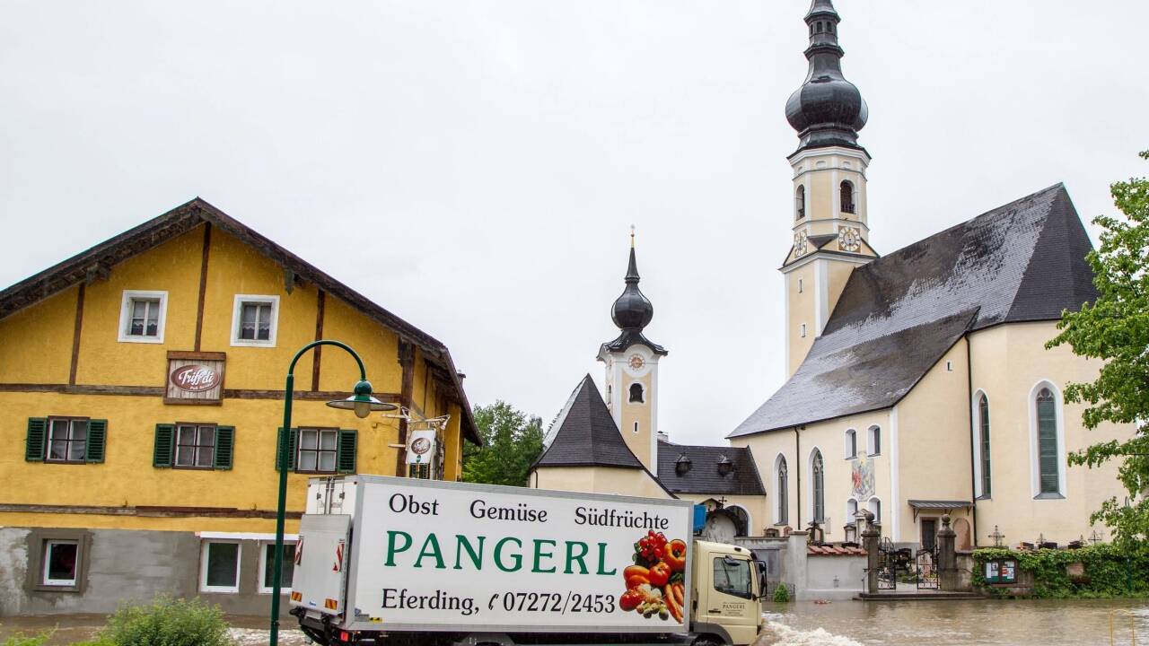 Anfang Juni 2016 war das Berndorfer Ortszentrum überflutet. 