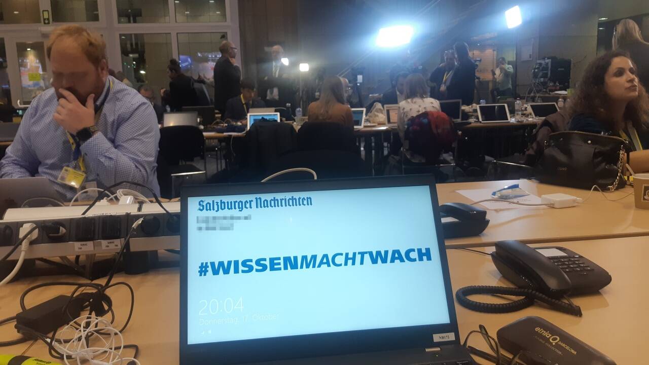 Arbeitsplatz beim EU-Gipfel. 