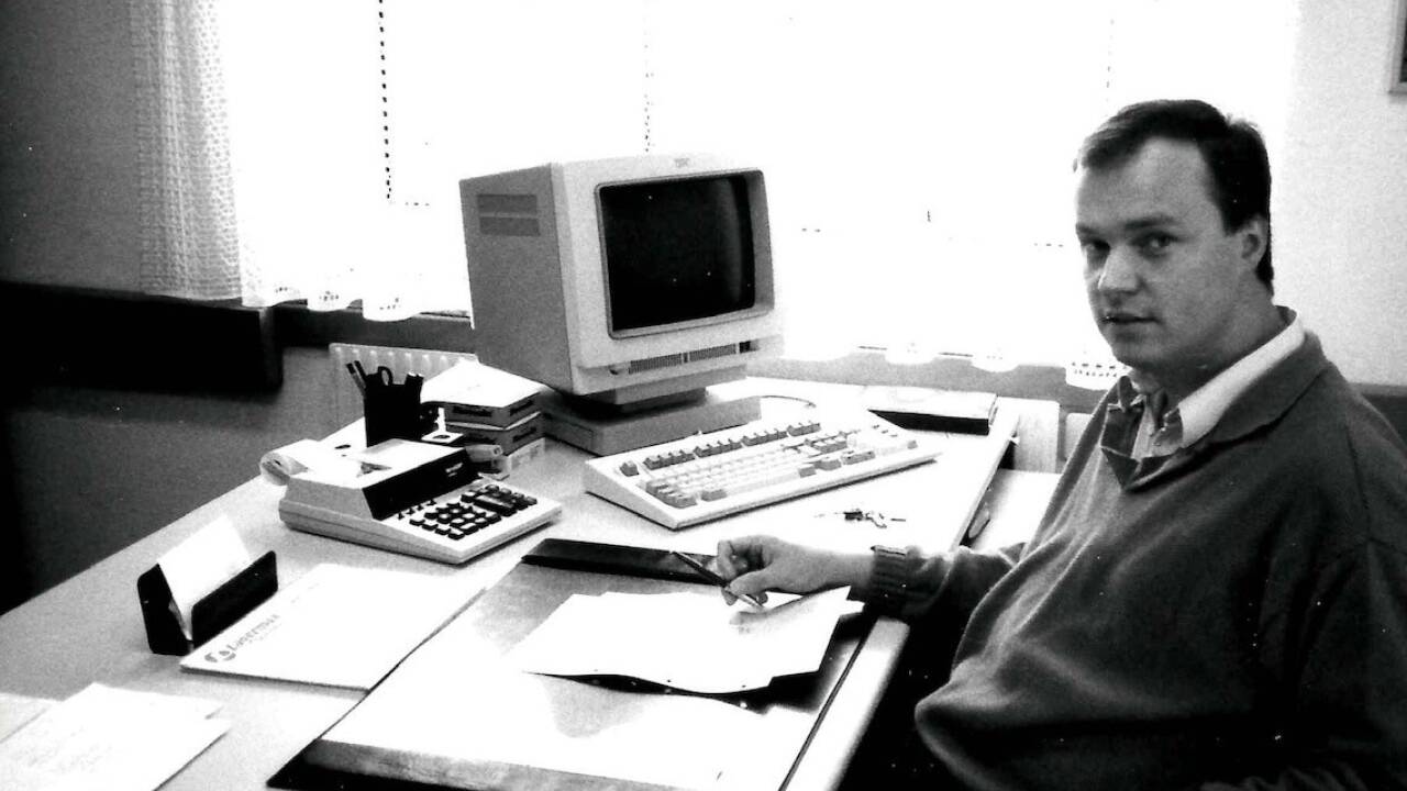 Ehemals im Chefbüro ... Christian Winzer Anfang der 1980er Jahre.  