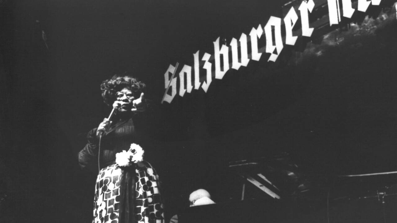 Bilder von Ella Fitzgeralds Salzburg-Besuch im Jahr 1977. 
