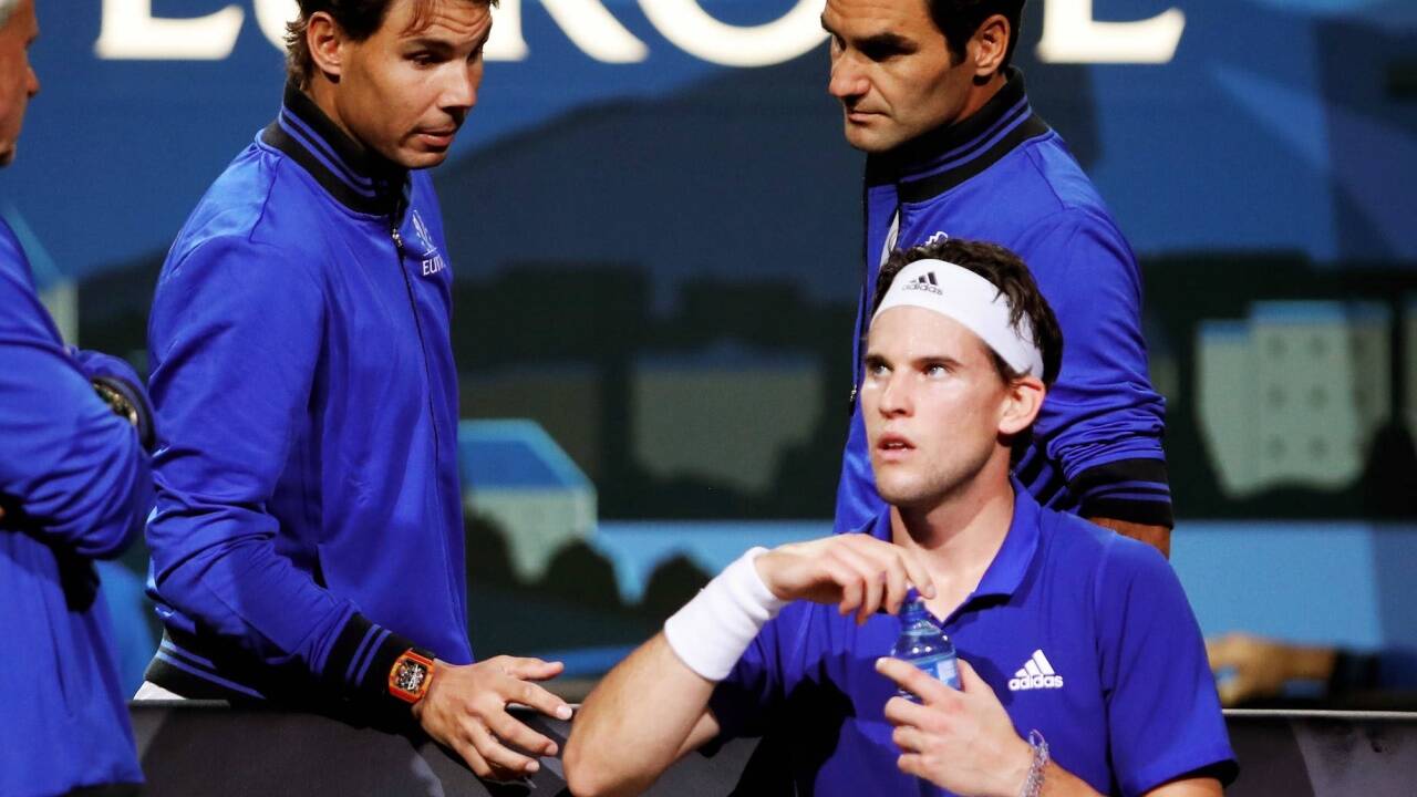 Rafael Nadal und Roger Federer adeln Dominic Thiem. 