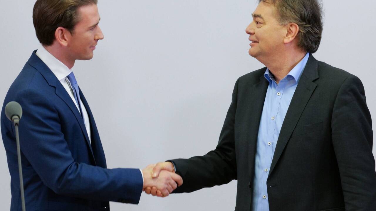 ÖVP-Chef Sebastian Kurz und Grünen-Chef Werner Kogler stellten sich erstmals gemeinsam den Medien. 