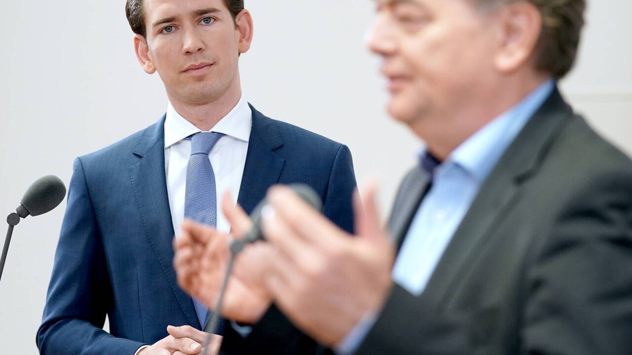 ÖVP-Chef Sebastian Kurz und Grünen-Chef Werner Kogler stellten sich erstmals gemeinsam den Medien. 