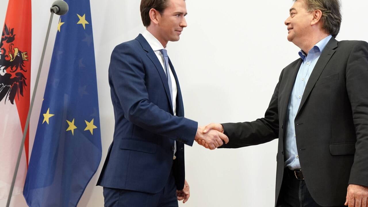 ÖVP-Chef Sebastian Kurz und Grünen-Chef Werner Kogler stellten sich erstmals gemeinsam den Medien. 