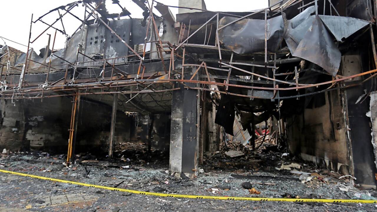 Zahlreiche Gebäude wurden bei den Protesten zerstört Zahlreiche Gebäude wurden bei den Protesten zerstört