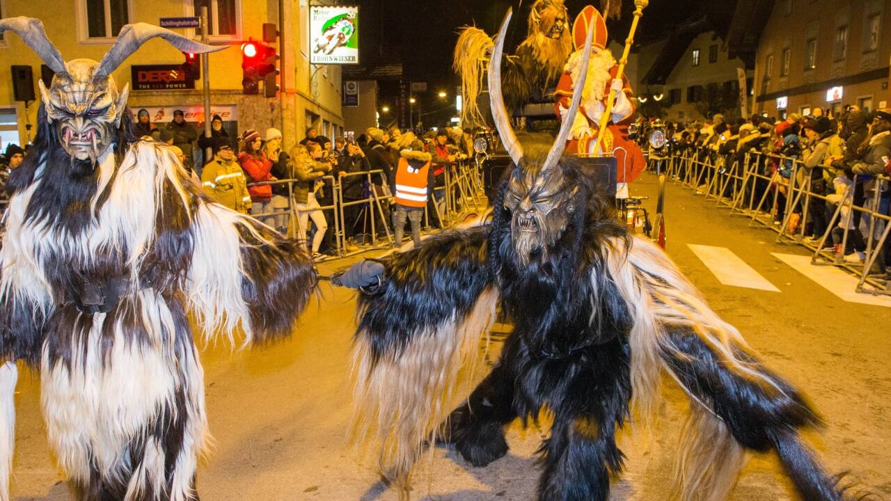 Wilde Gesellen am Gnigler Krampuslauf. 