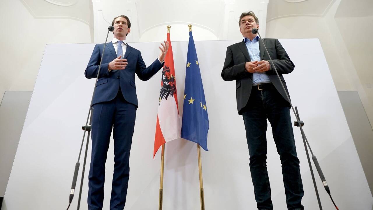 Chefverhandler Sebastian Kurz und Werner Kogler. Chefverhandler Sebastian Kurz und Werner Kogler.