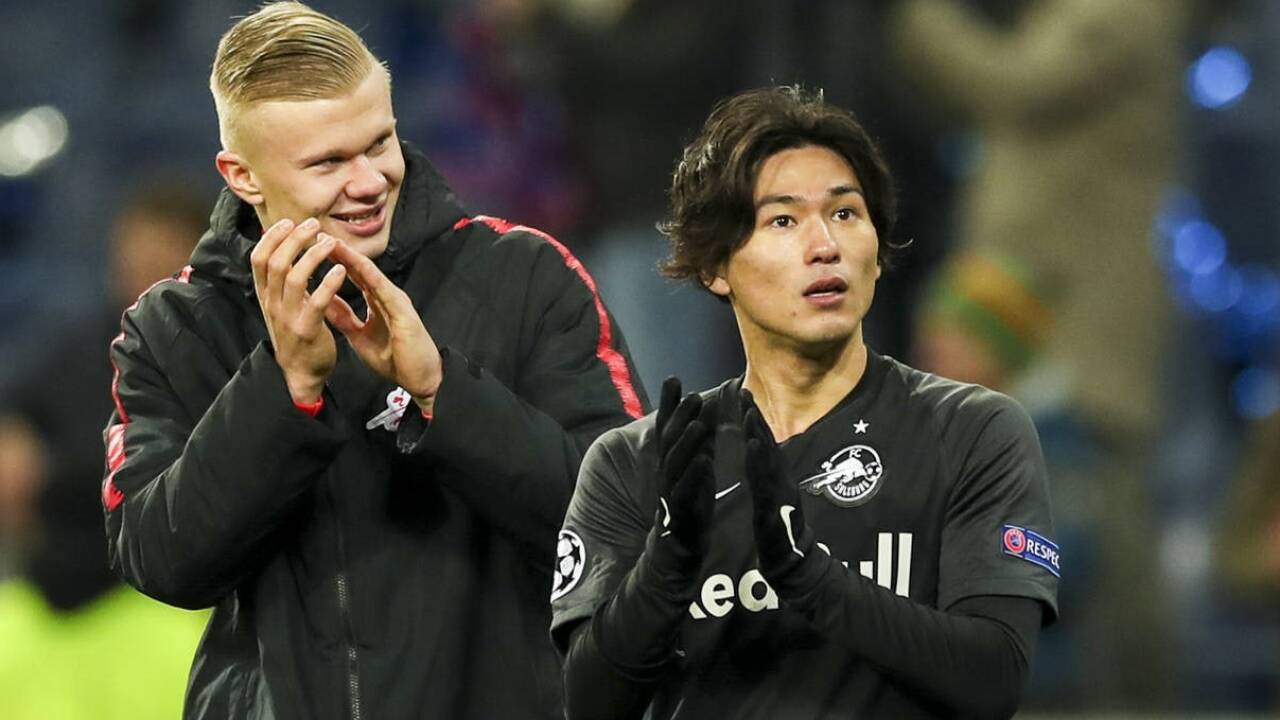 Klatsche für den nächsten Gegner? Erling Braut Haaland und Takumi Minamino nach dem Spiel gegen Liverpool. 