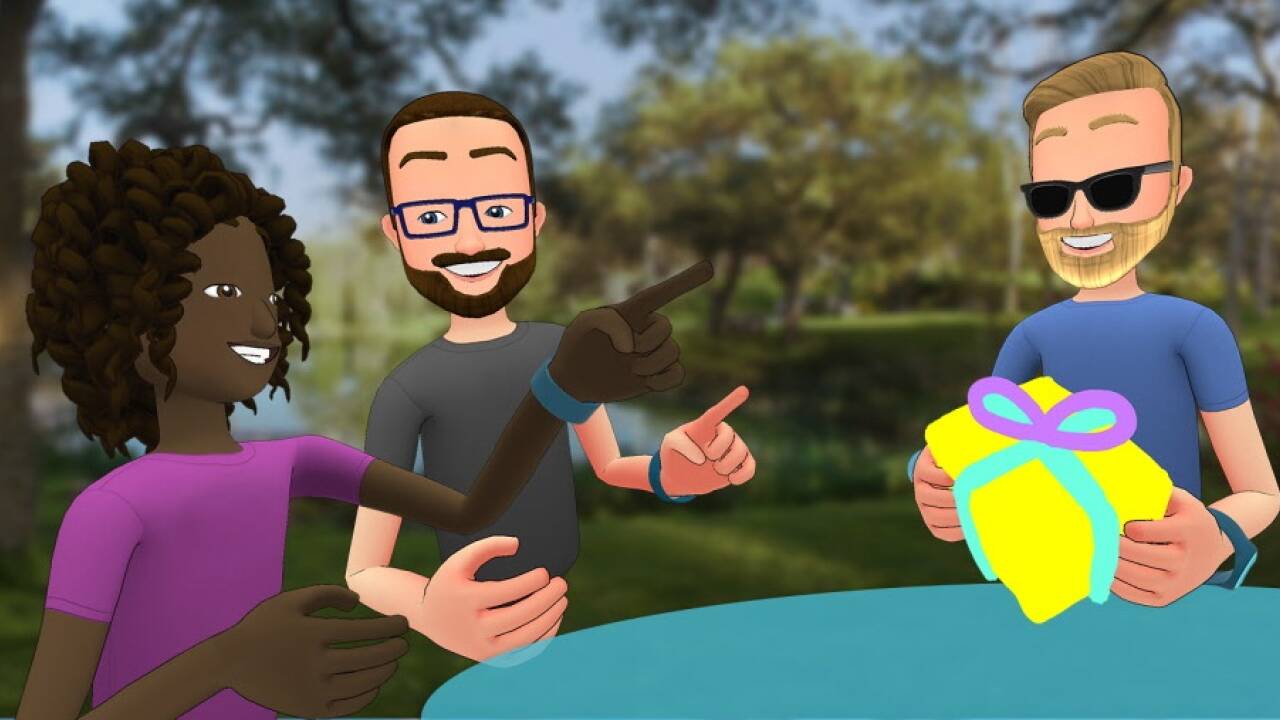 So sieht es in Facebooks Virtual-Reality-App „Spaces“ aus. 