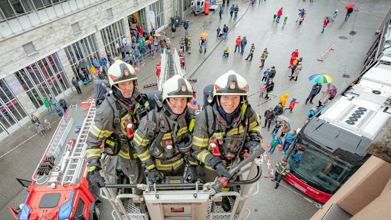 Bei der Leistungsschau zeigte die Berufsfeuerwehr der Stadt Salzburg ihr Können. 
