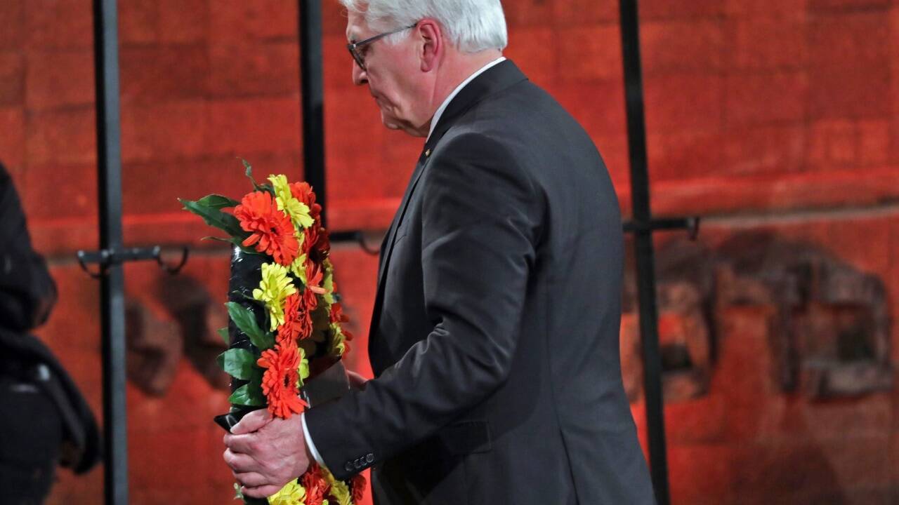 Frank-Walter Steinmeier ist aus Deutschland angereist. Auch er legte einen Kranz nieder. 