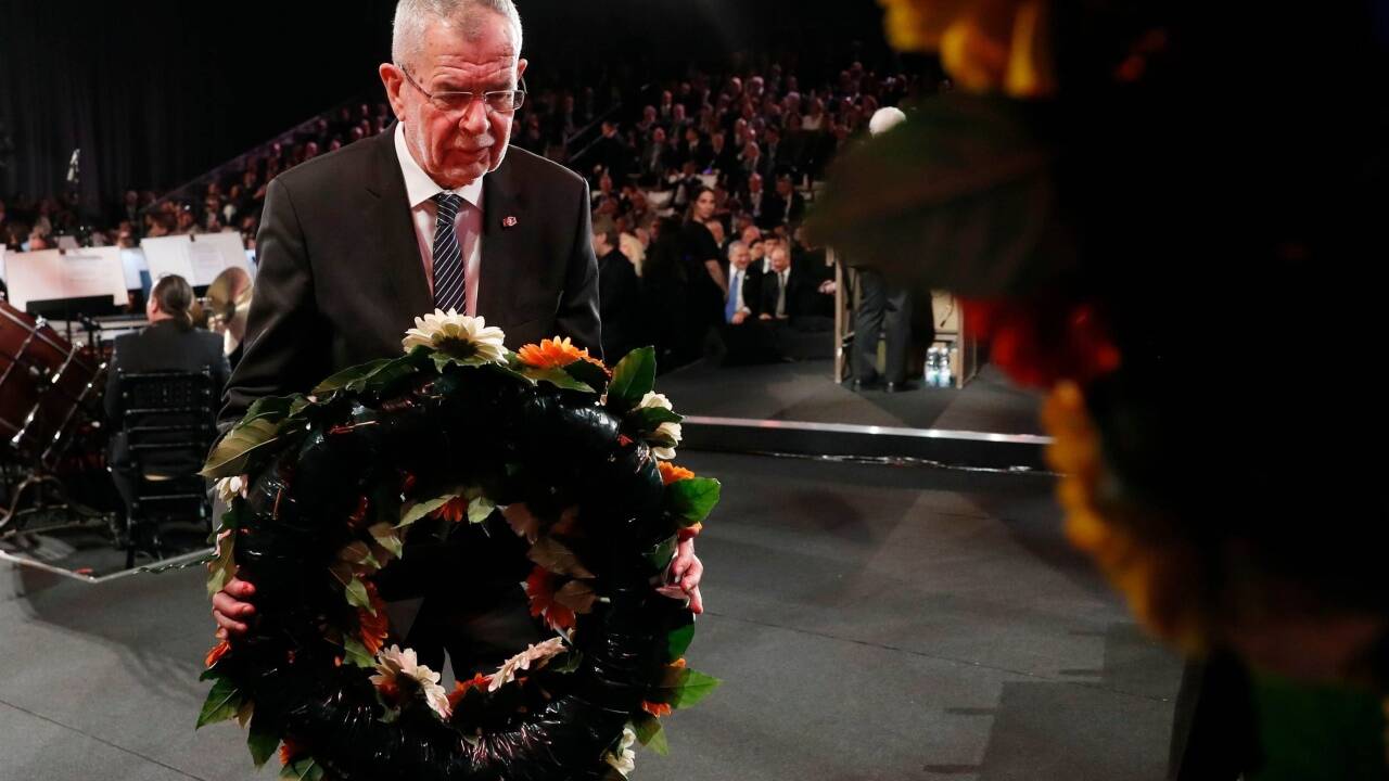 Österreichs Bundespräsident Alexander Van der Bellen bei der Gedenkzeremonie am Donnerstag (23. Jänner) in Jerusalem. Österreichs Bundespräsident Alexander Van der Bellen bei der Gedenkzeremonie am Donnerstag (23. Jänner) in Jerusalem.
