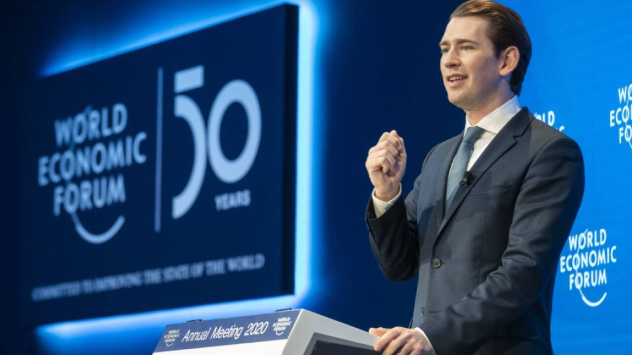 Kanzler Kurz bei seiner Rede in Davos 