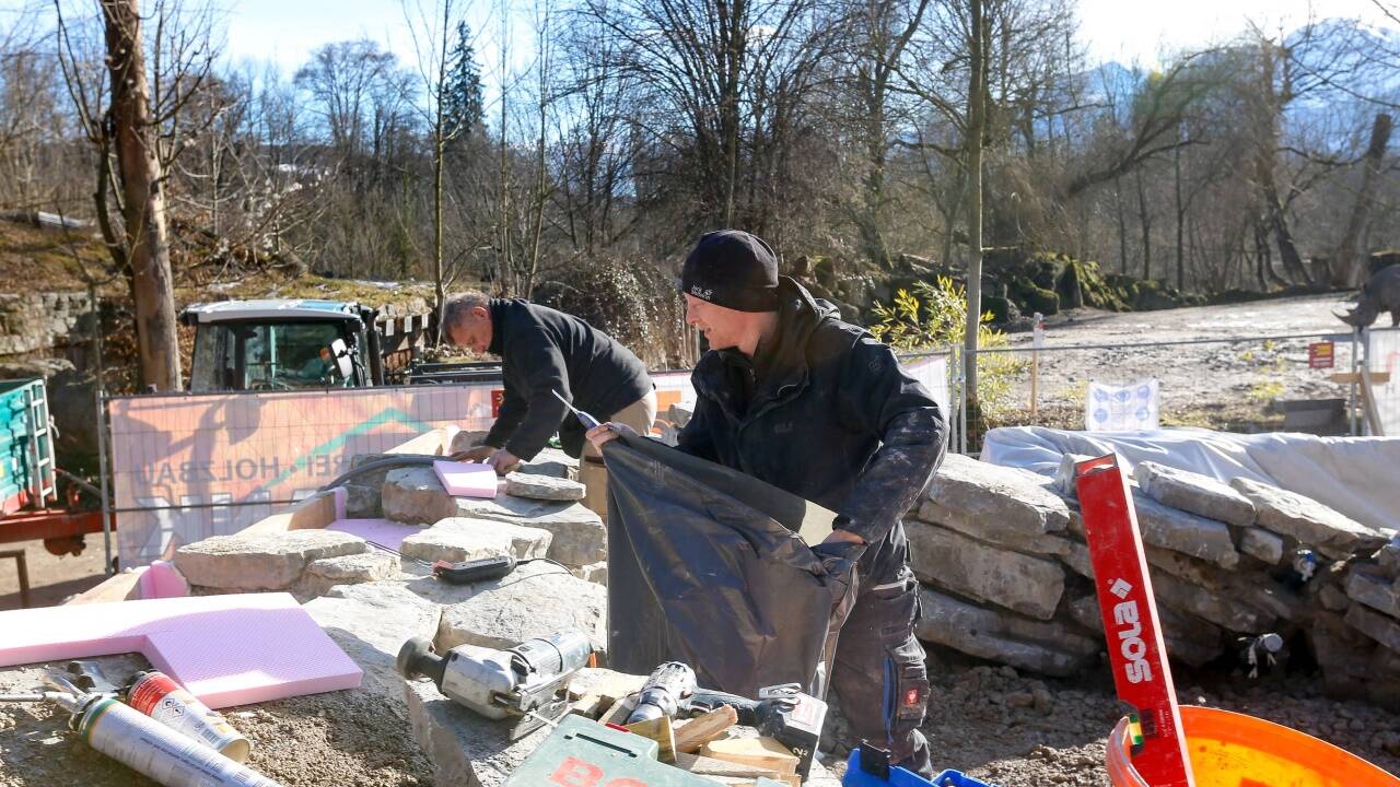 Noch eine Baustelle – die Pinguin-Anlage im Afrika-Bereich des Zoos.  