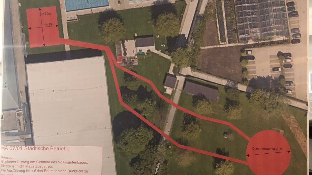 Der Plan für die neue Eislaufrunde.  