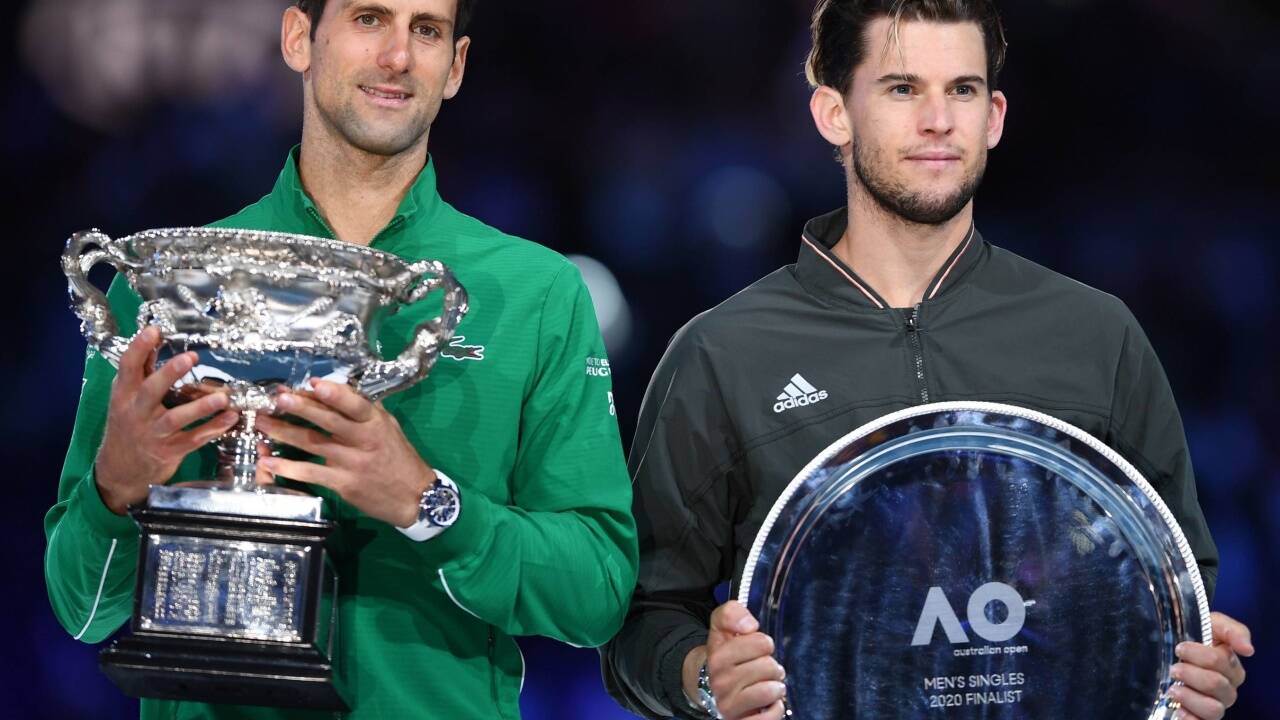 Novak Djokovic und Dominic Thiem. 