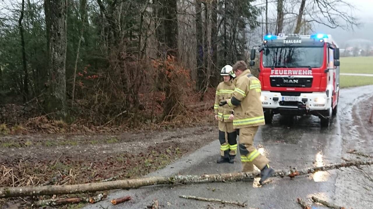 Sturmeinsatz der FF Thalgau. 