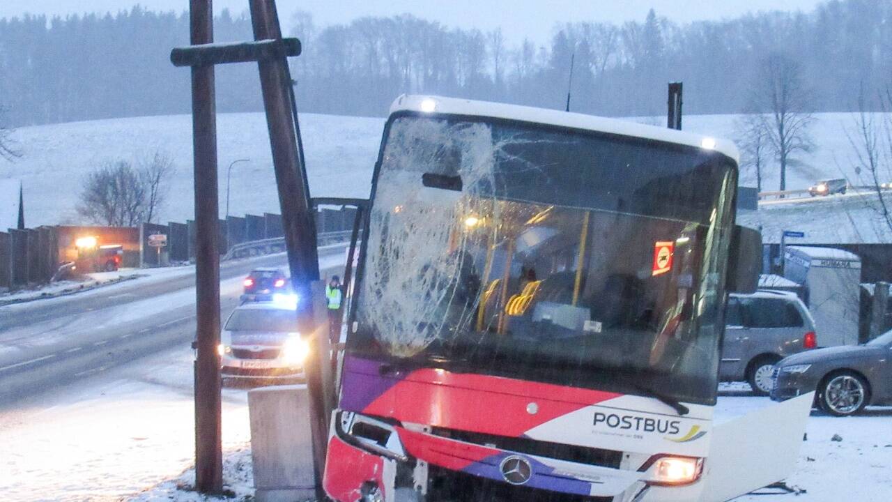 Der Lenker verlor bei Hallwang offenbar die Kontrolle über das Fahrzeug. Er brachte den Bus auf dem Grünstreifen zum Stillstand. 