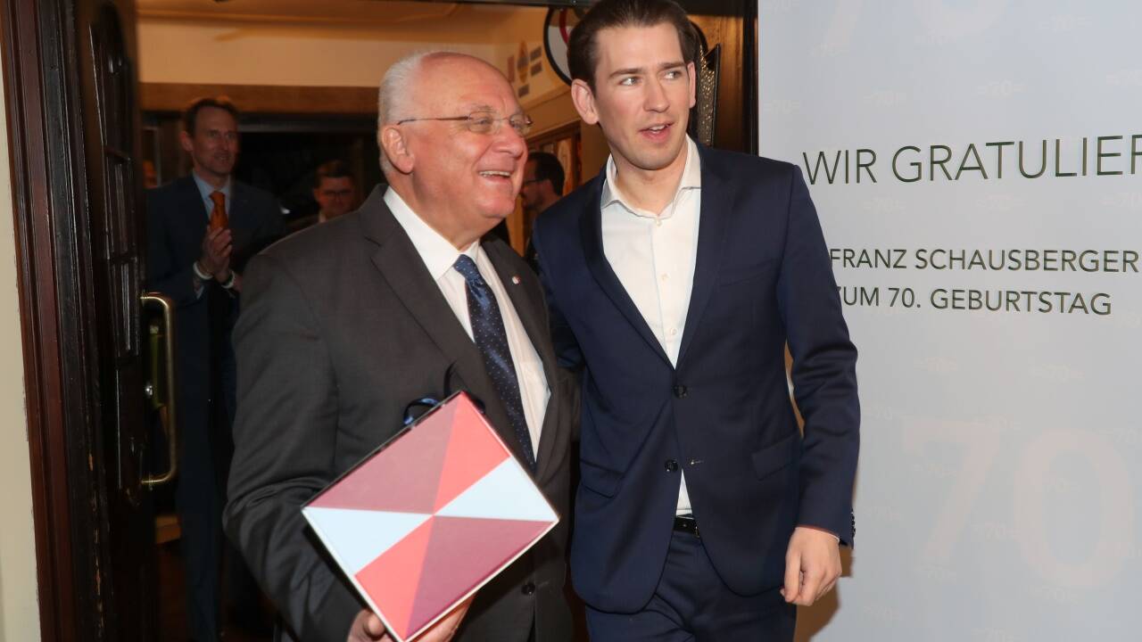 Auch Bundeskanzler Sebastian Kurz kam nach Salzburg, um Alt-Landeshauptmann Franz Schausberger zu gratulieren.  