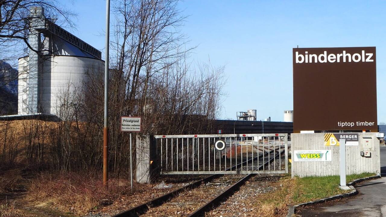 Das Areal von Binderholz im Industriegebiet Neualm in Hallein. Das Areal von Binderholz im Industriegebiet Neualm in Hallein.