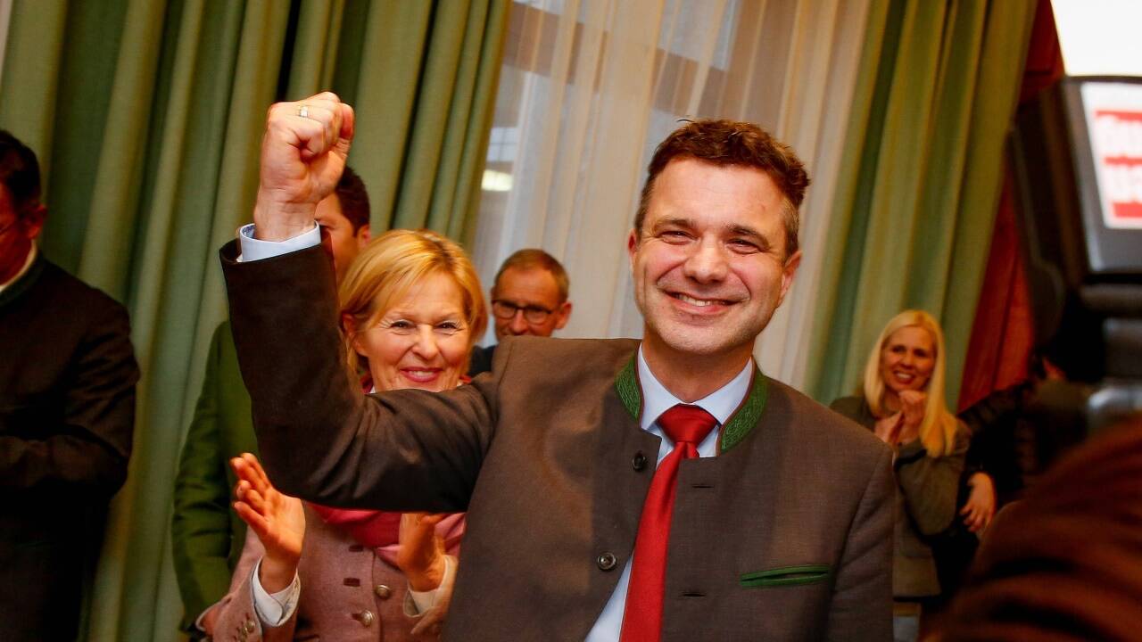 Rupert Quehenberger jubelt nach der Bekanntgabe des Wahlergebnisses Mitte Februar. Bild: SW/  