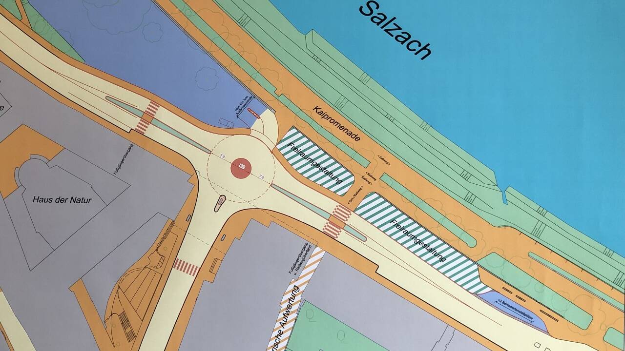 Plan für die neue Verkehrslösung im Bereich Franz-Josef-Kai/Museumsplatz. 
