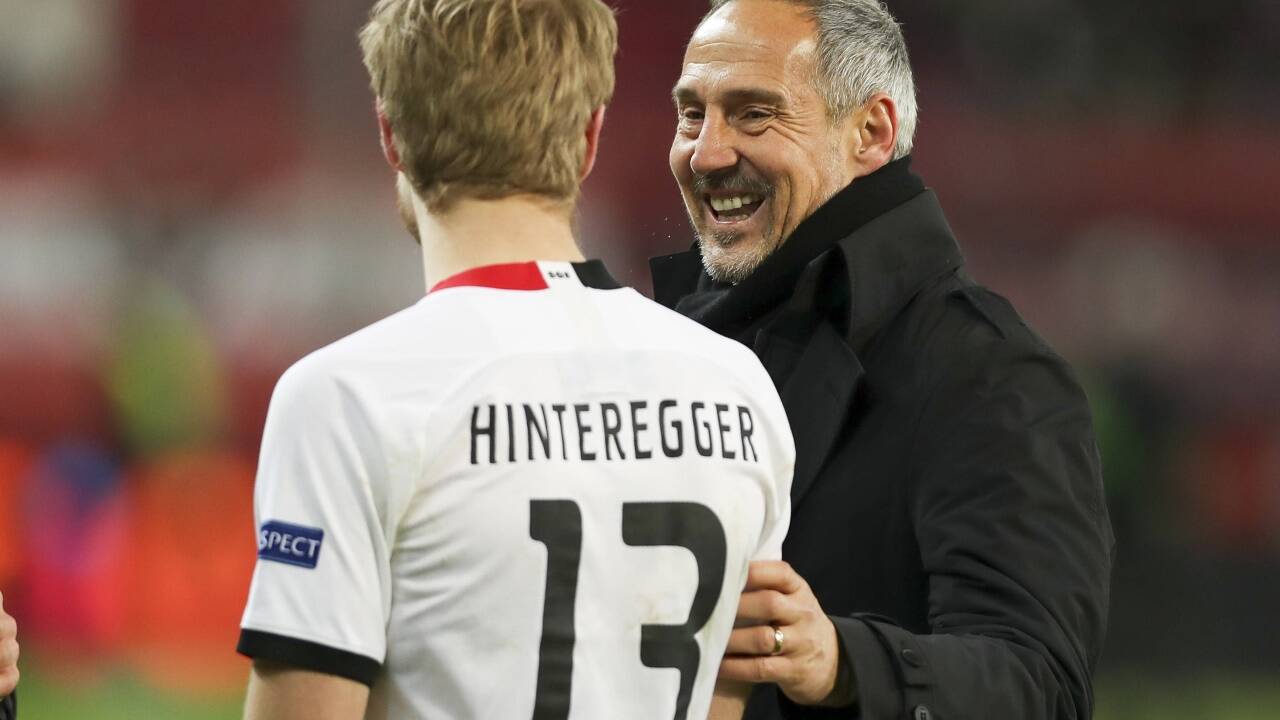 Erleichterung bei Adi Hütter und Martin Hinteregger.  