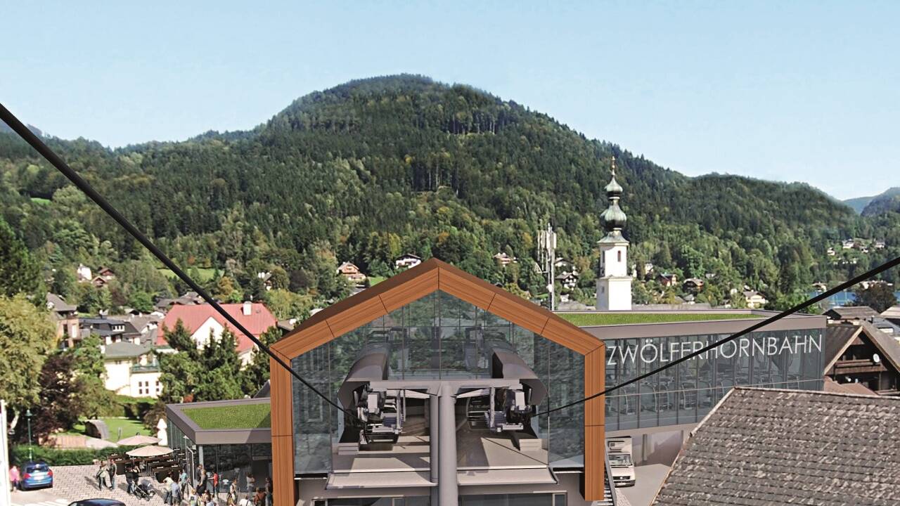 Die geplante Talstation der Zwölferhornseilbahn in St. Gilgen. 