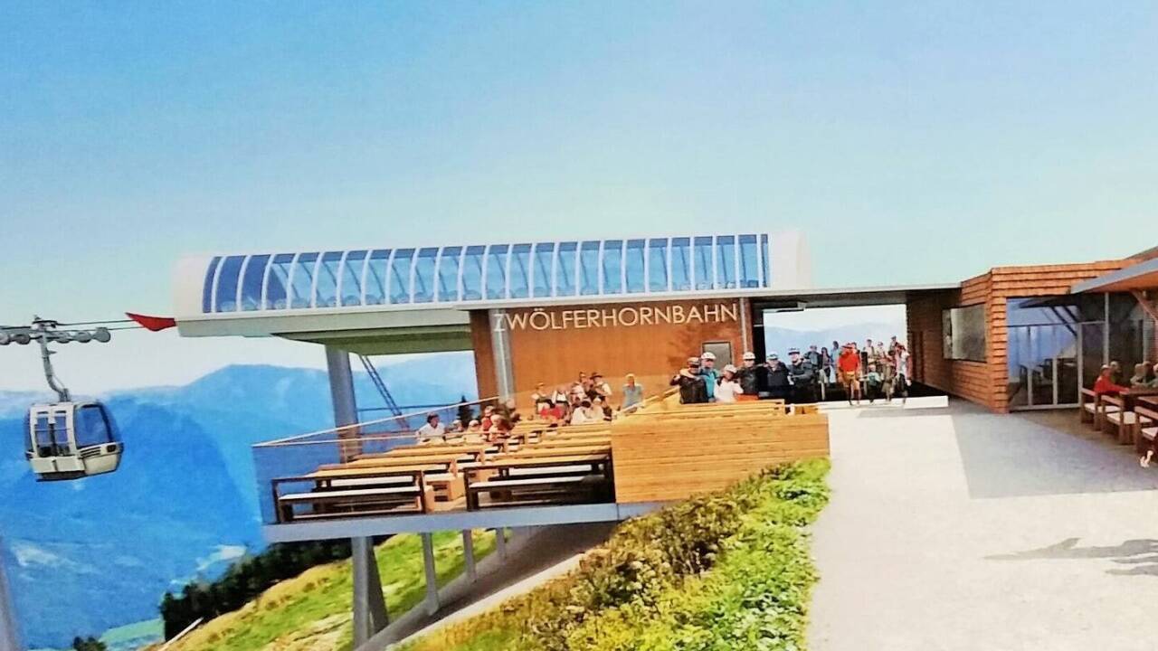 So soll sich die Bergstation der neuen Zwölferhorn-Seilbahn präsentieren. 