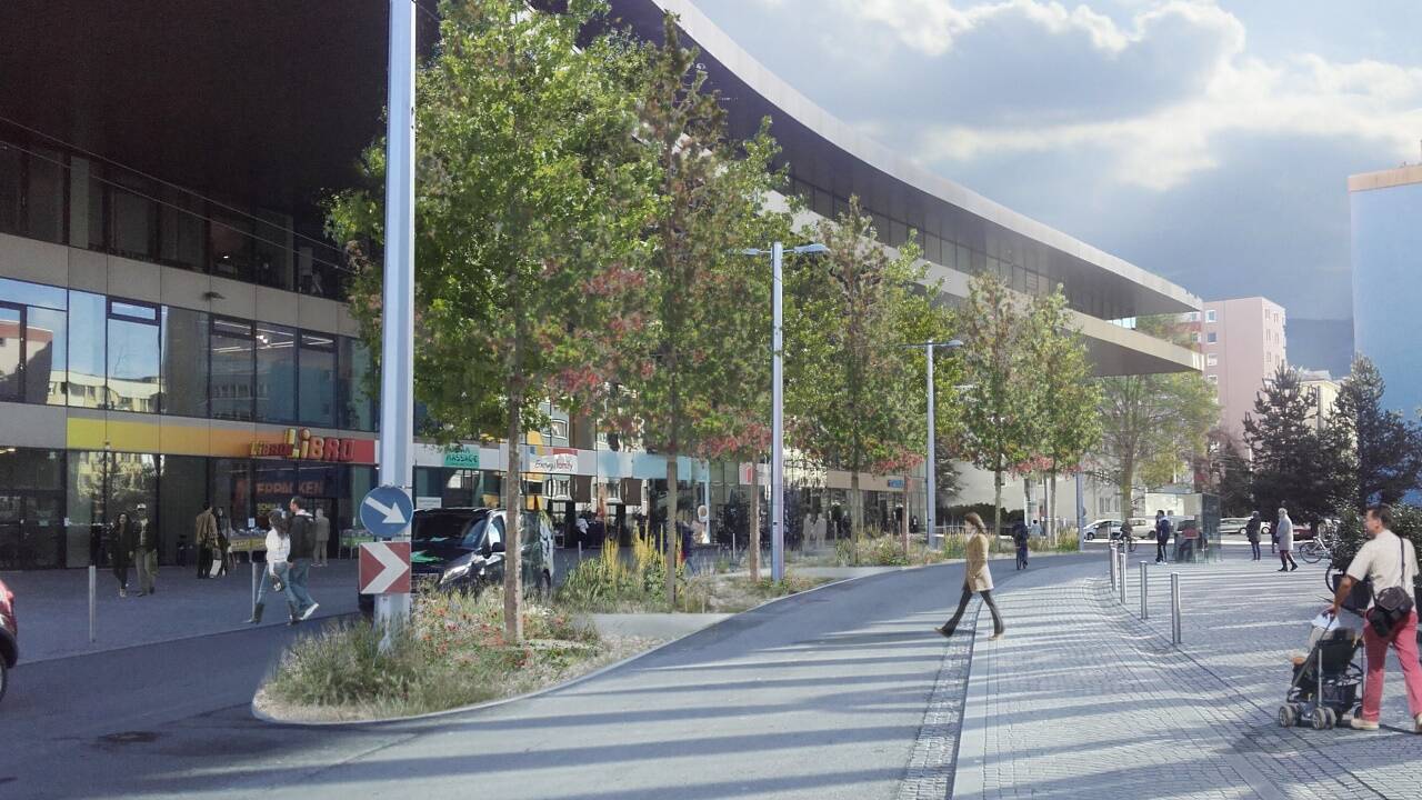 So soll die neue Grüninsel vor der Neuen Mitte Lehen ausschauen.  