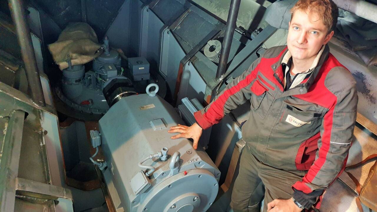 Der neue E-Motor für das Bugstrahlruder. 