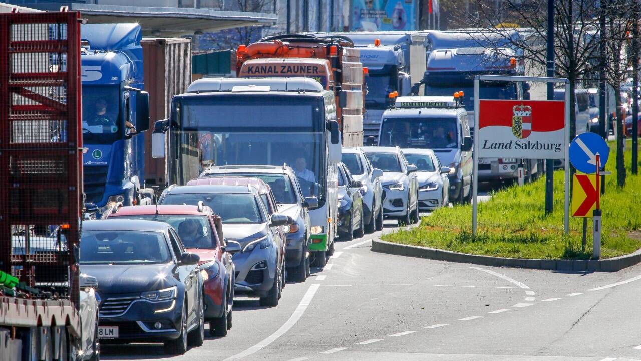 Der Stau in Liefering war am Montag enorm.  