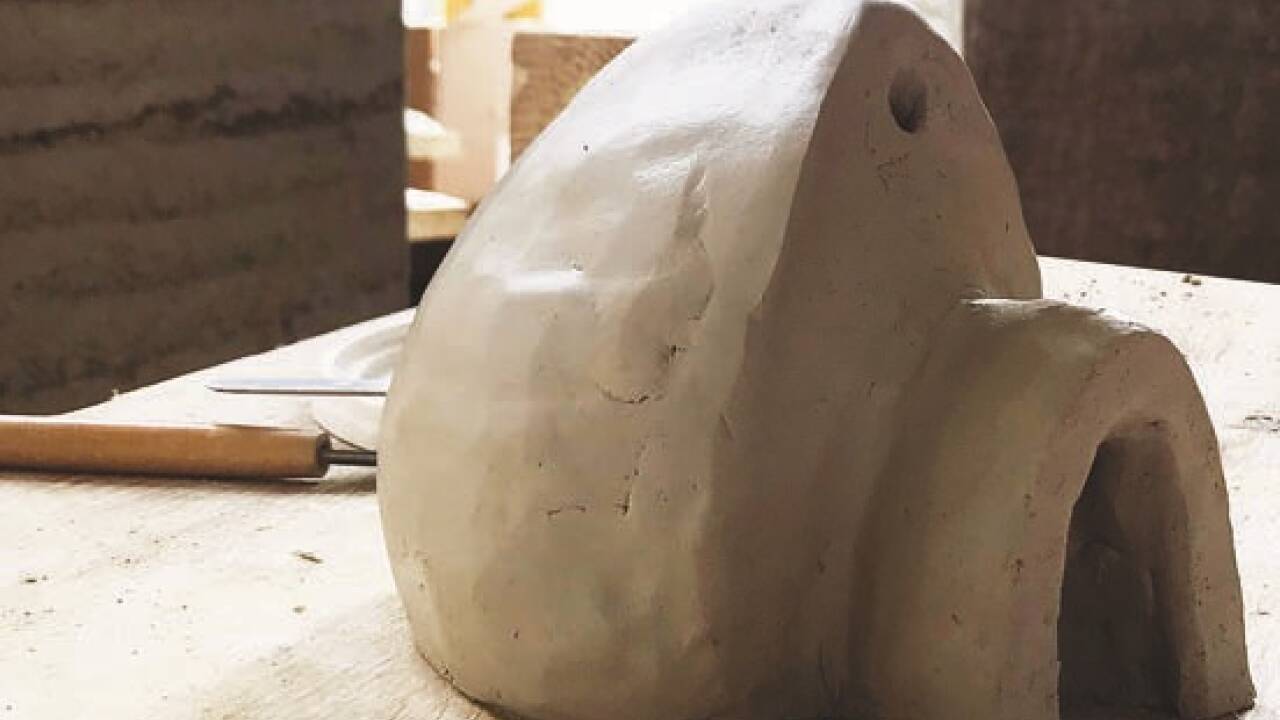 Modell des Raumes für Geburt und Sinne für die Ausstellung "Geburtskultur"  Modell des Raumes für Geburt und Sinne für die Ausstellung 'Geburtskultur'