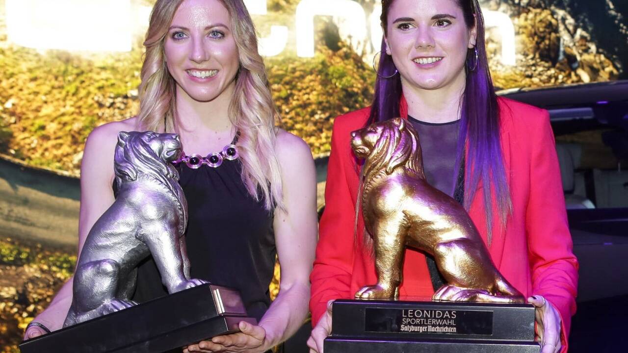 Skilangläuferin Teresa Stadlober (l.) gewinnt wie schon 2019 (im Bild) den Leonidas in Silber. 