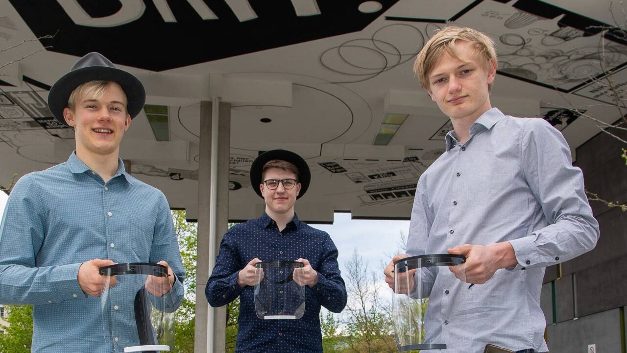 Jonas Baumgartner (rechts) mit seinen Mitstreitern Jacob Berger (links) und Jakob Auer. 
