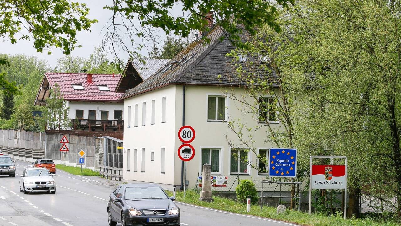 Grenzübergang auf dem kleinen Walserberg. 