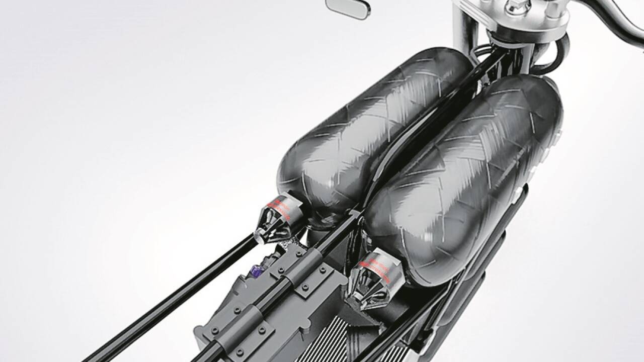 Die Leistung der Studie REON mit Wasserstoffantrieb entspricht in etwa jener eines konventionellen 125-Kubik-Motorrads. 