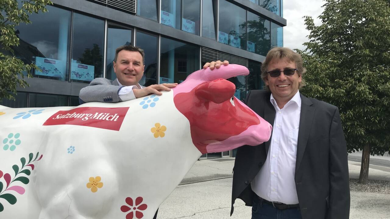 Die Molkerei ist wieder ganz in Salzburger Hand. Im Bild: Geschäftsführer Andreas Gasteiger und Aufsichtsratschef Robert Leitner.  