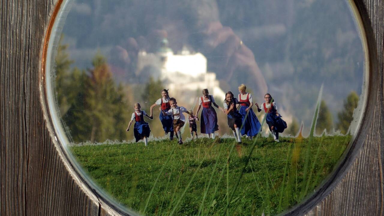 Die originelle Foto- und Klangmontage der Familie Trapp am Gschwandanger. 