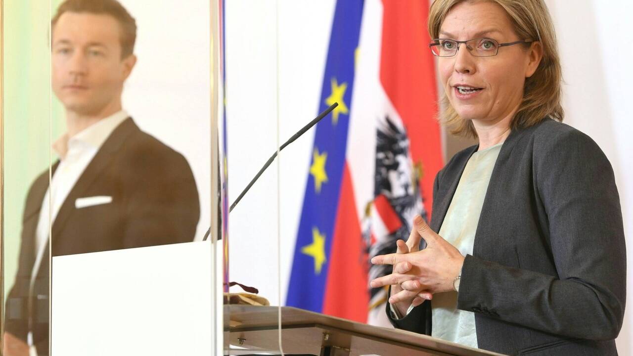 Umwelt- und Infrastrukturministerin Leonore Gewessler und Finanzminister Gernot Blümel. 