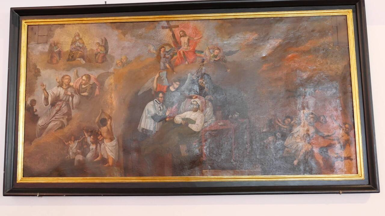 Unübersehbar: Das großformatige Bild hängt an prominenter Stelle in der Pfarrkirche Bad Fusch.  